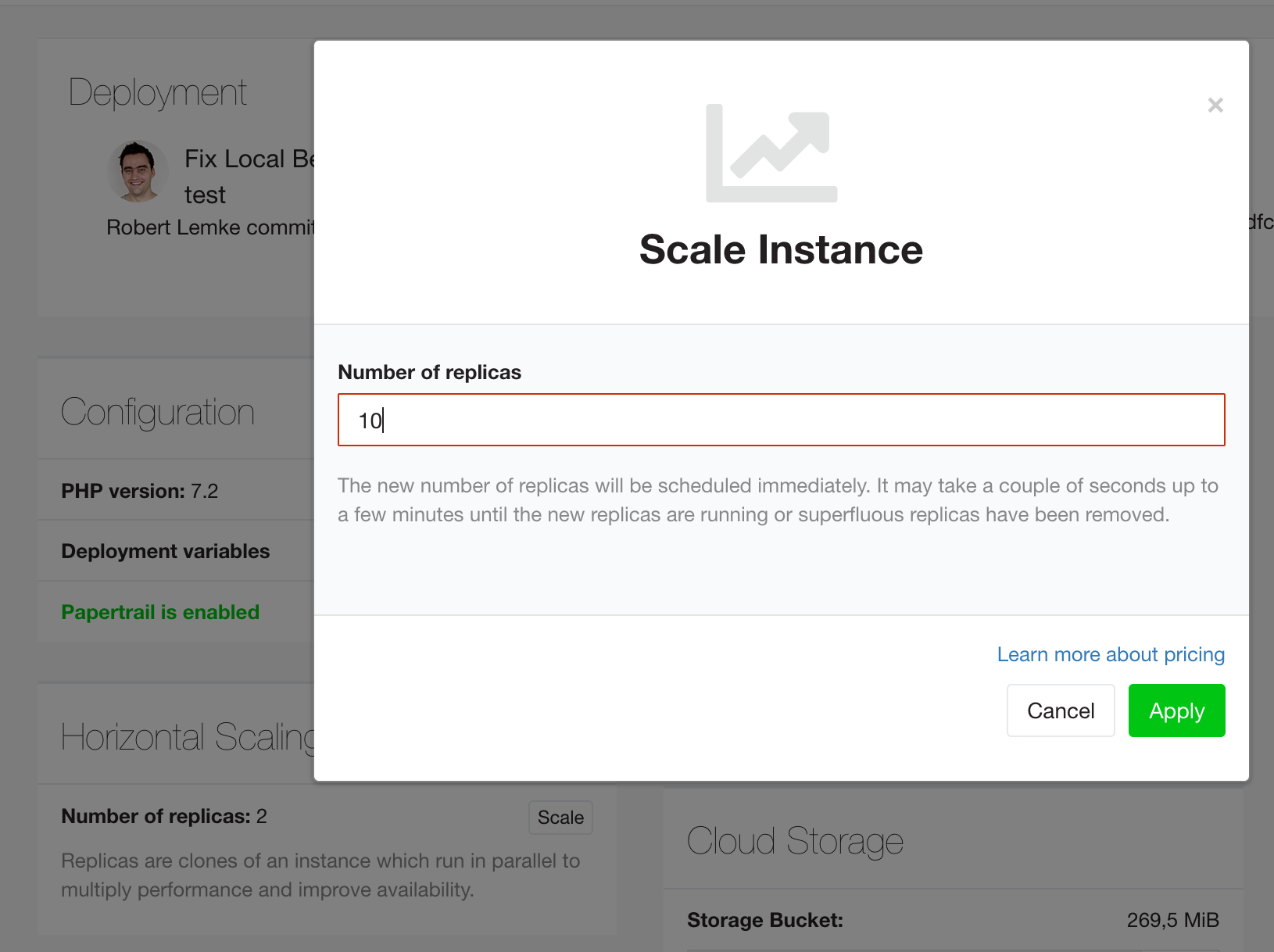 Scaling a Flownative Beach instance